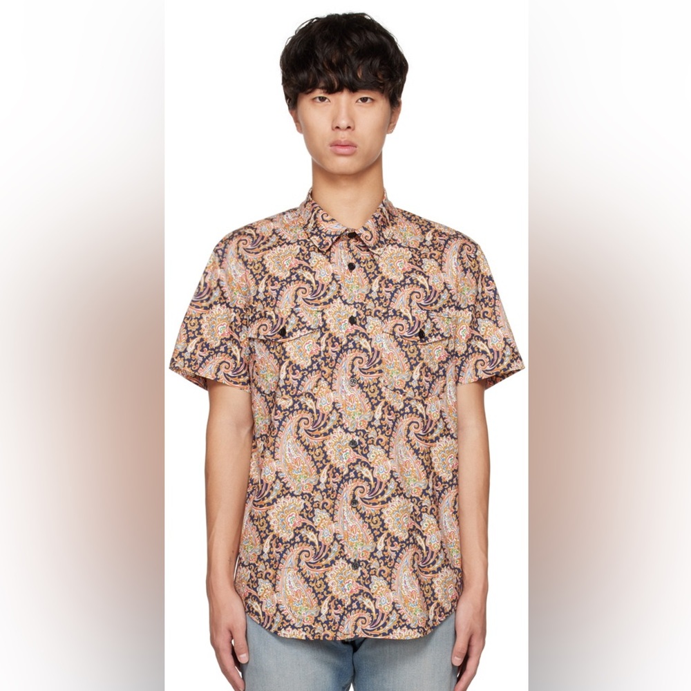 A.P.C. Orange Paisley Jim Shirt